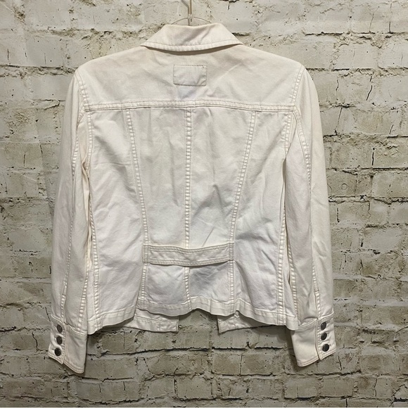 Calvin Klein Ivory White Jean Denim Stretch Jacket - Picture 4 of 6